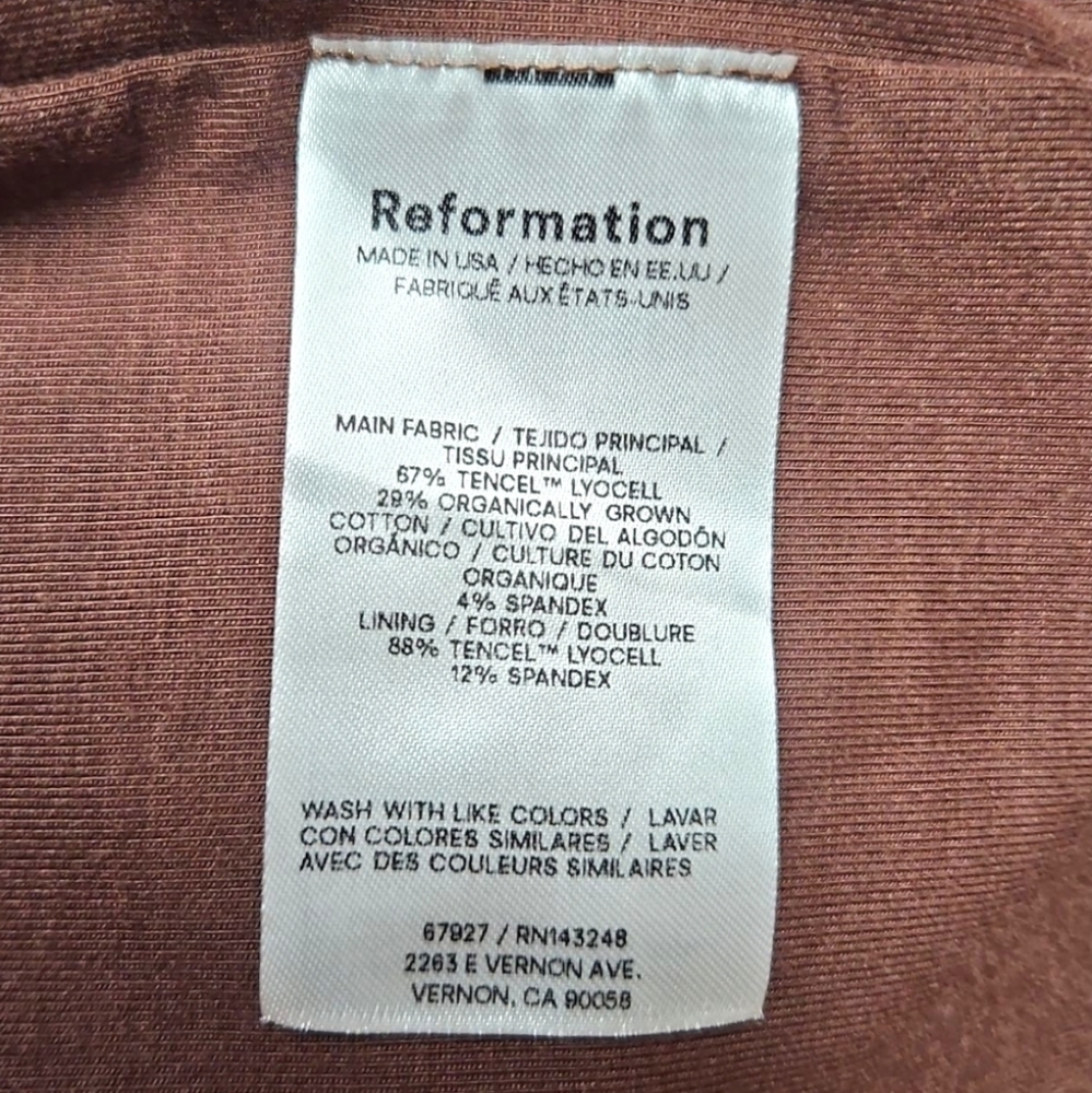 REFORMATION | Josefina Off The Shoulder Knit Dress In Burgundy ~ Size US 2 - Picture 8 of 8